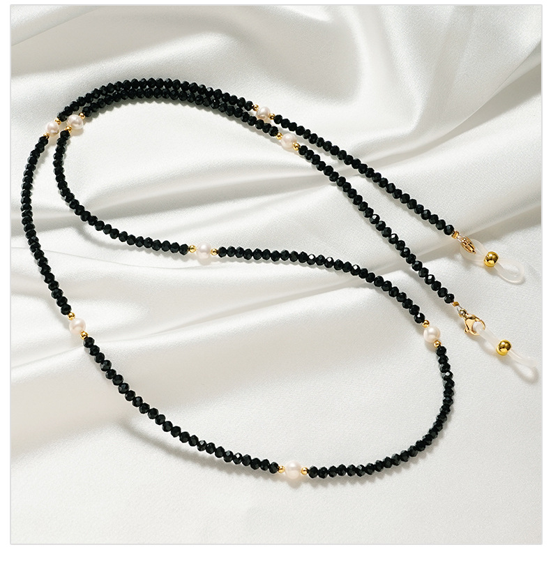 Sunglass Retainer Cord - สายคล้องแว่นตาประดับมุกและคริสตัล สายคล้องแว่นกันแดดและแว่นอ่านหนังสือสำหรับผู้หญิง ดีไซน์เรียบง่าย