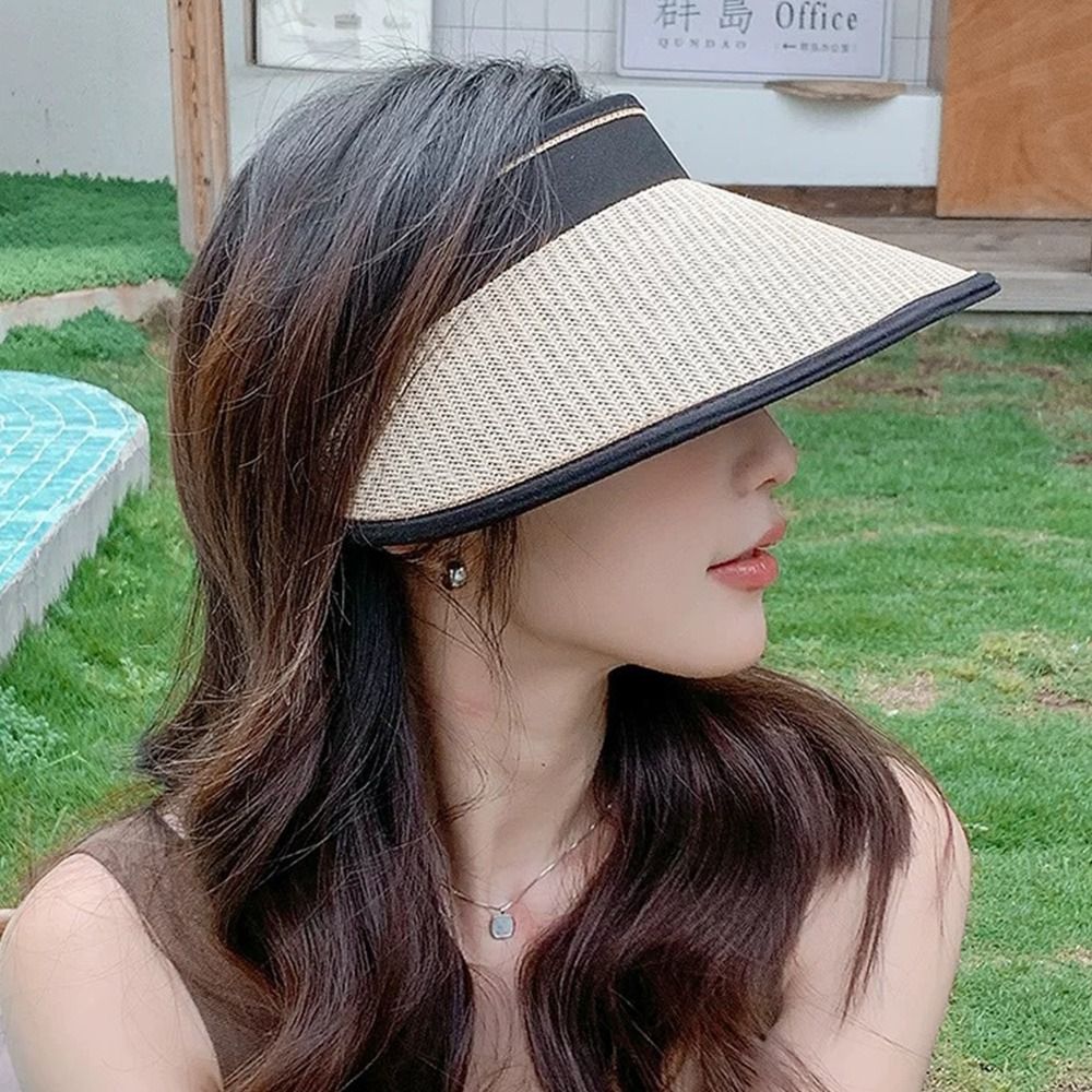หมวกฟางสานแบบพับได้ ดีไซน์ถักเ - Bucket Hat Straw บทวิจารณ์และราคา